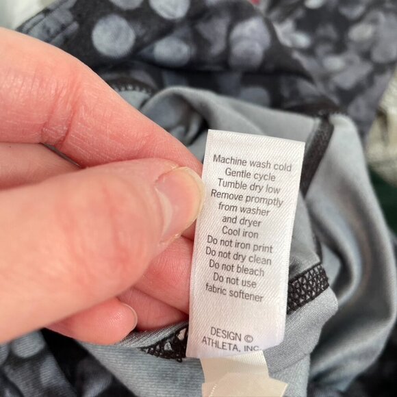 ATHLETA Dot Chaturanga Tight Gray Black Printed Pull On Elastic Waist Leggings - Picture 8 of 11